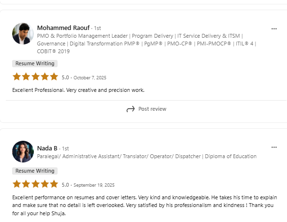 Global Career Studio client review 6