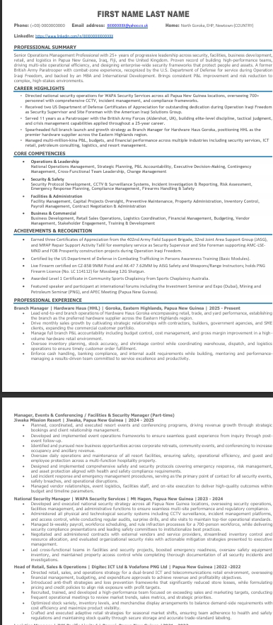 Resume sample 3