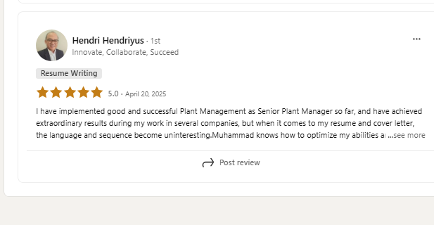 Global Career Studio client review 20